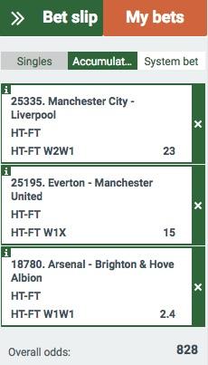 Half-time/full-time soccer bets